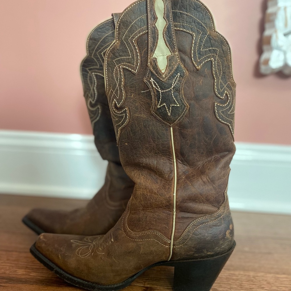 Brown genuine cowgirl boots